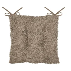 Galette De Chaise|STOF Coussin de chaise carré bouclette (38 x 38 cm) Cosylife Taupe
