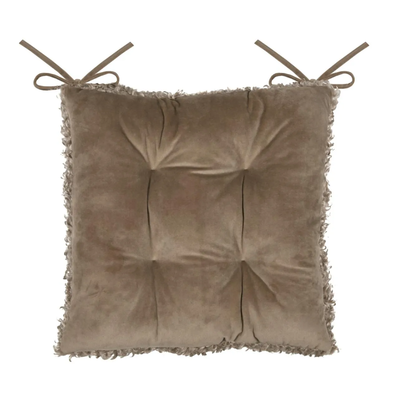Galette De Chaise|STOF Coussin de chaise carré bouclette (38 x 38 cm) Cosylife Taupe