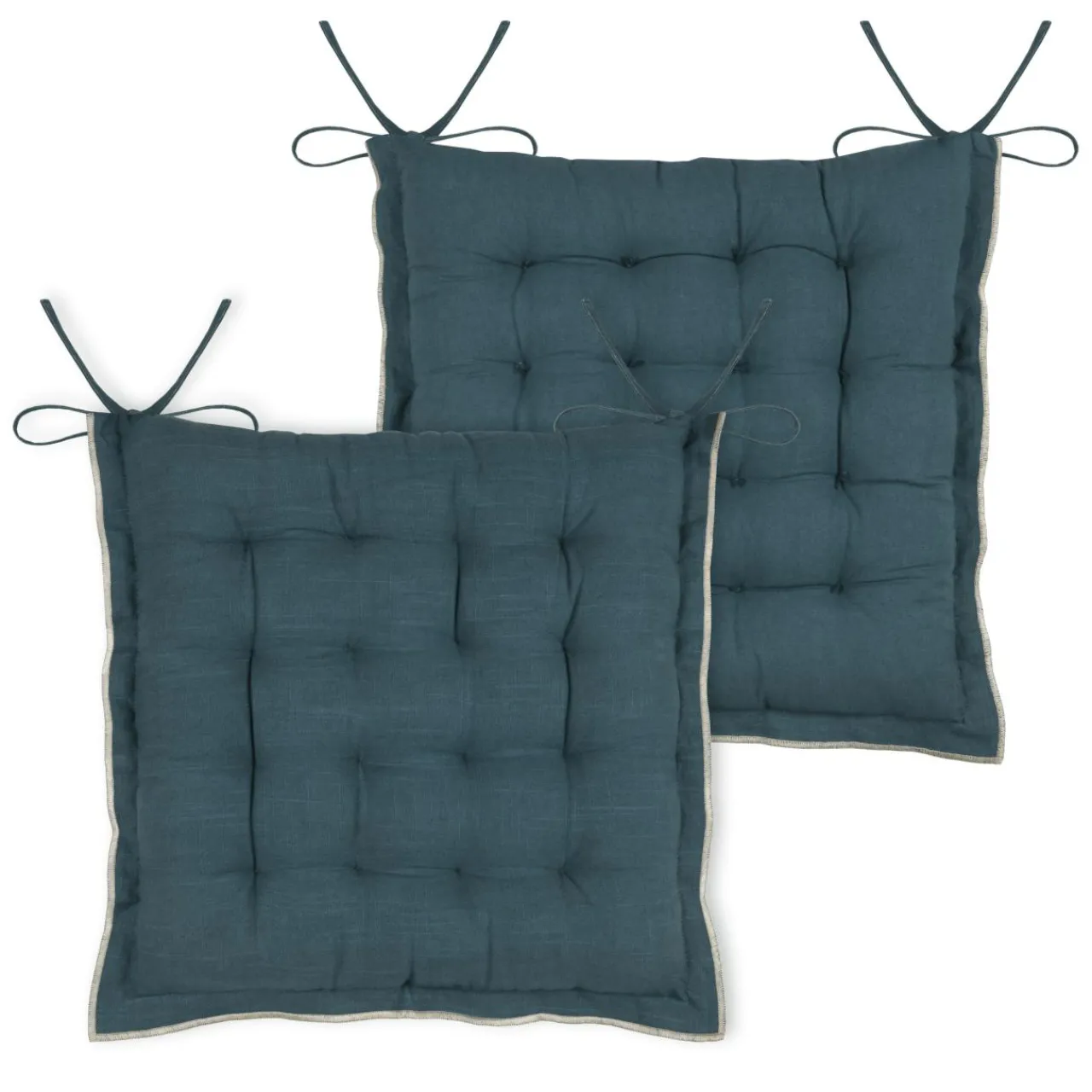 Galette De Chaise|STOF Coussin de chaise carré coton (38 x 38 cm) Helios Bleu