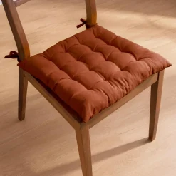 Galette De Chaise|EMINZA Coussin de chaise carré coton (40 x 40 cm) Pixel Terracotta