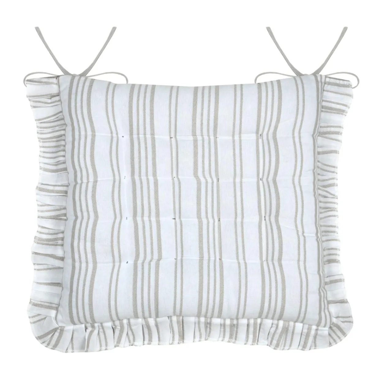 Galette De Chaise|STOF Coussin de chaise carré coton (38 x 38 cm) Joséphine Ecru