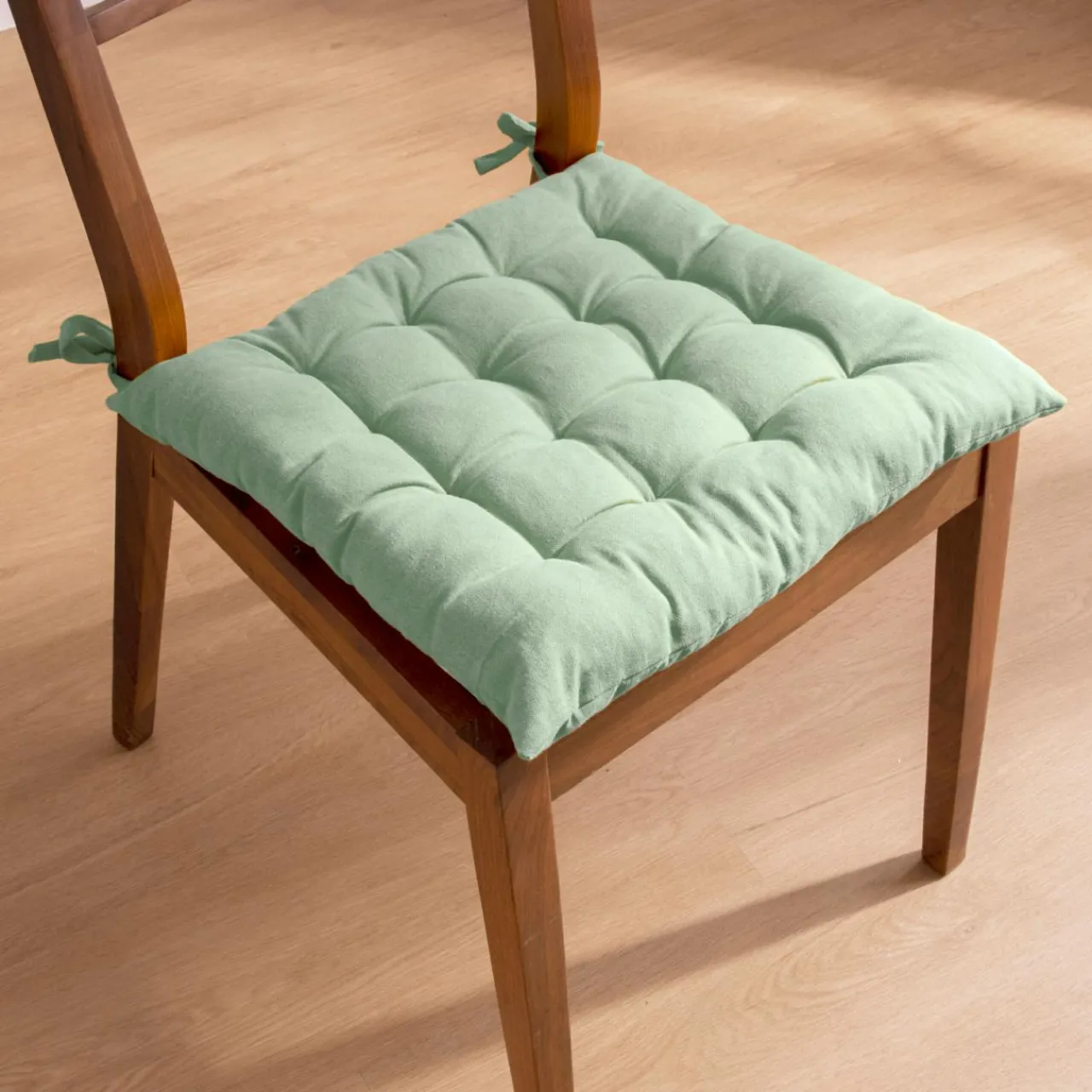 Galette De Chaise|EMINZA Coussin de chaise carré coton (40 x 40 cm) Pixel Vert menthe