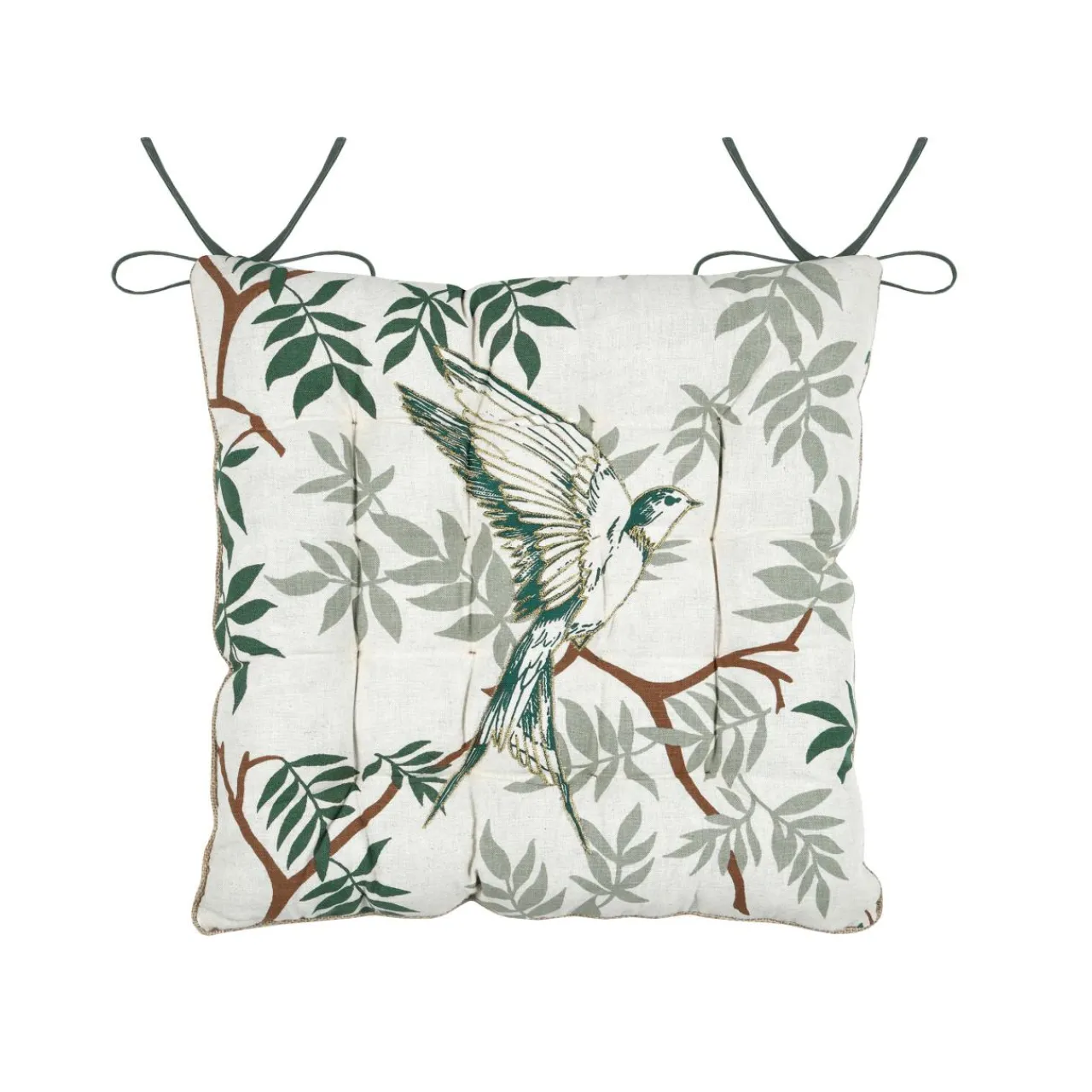 Galette De Chaise|STOF Coussin de chaise carré coton (38 x 38 cm) Botanys Ecru