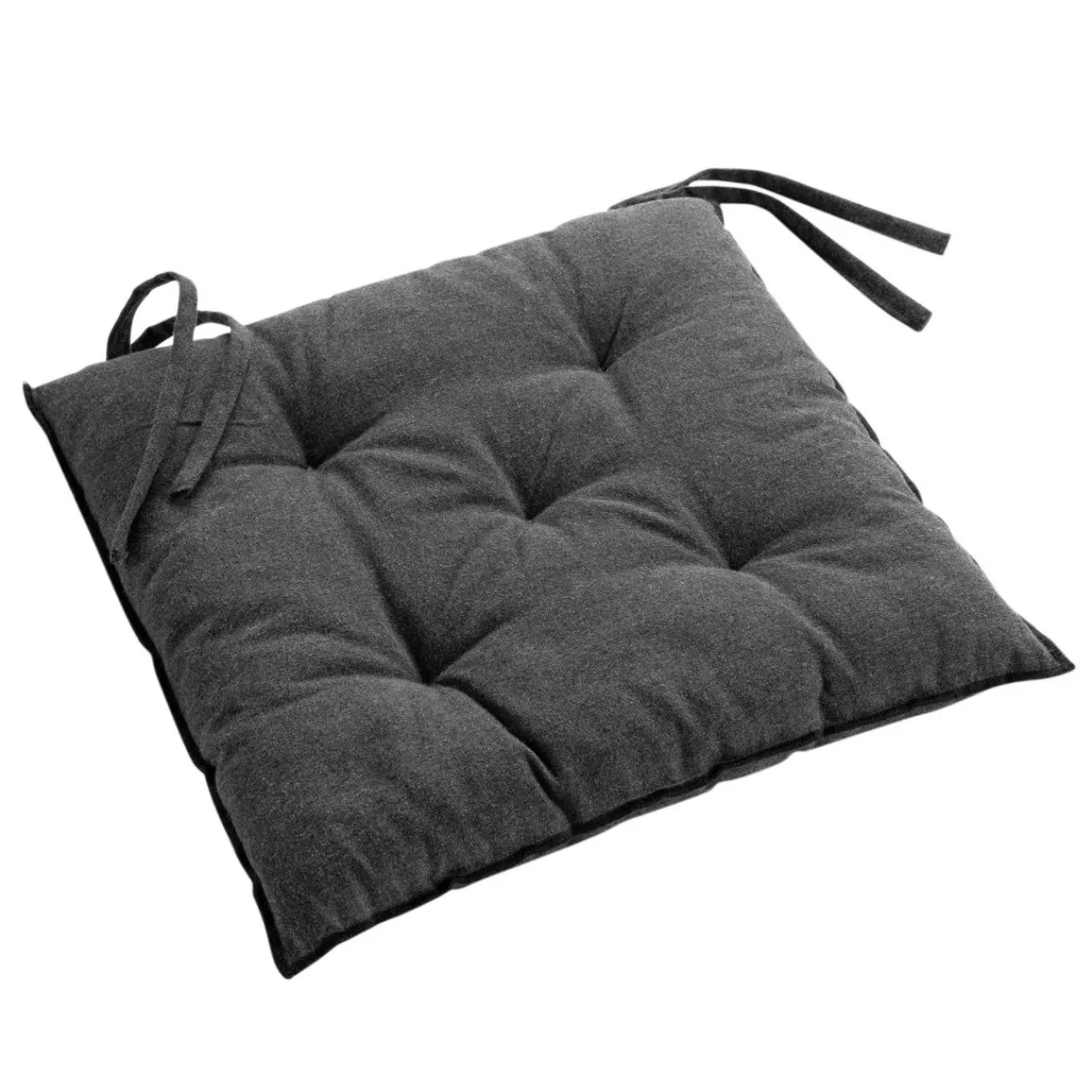 Galette De Chaise|DOUCEUR D'INTERIEUR Coussin de chaise carré coton recyclé Mistraline Gris Anthracite