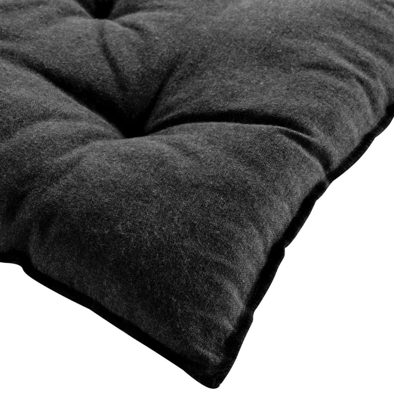 Galette De Chaise|DOUCEUR D'INTERIEUR Coussin de chaise carré coton recyclé Mistraline Gris Anthracite