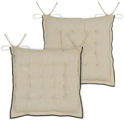 Galette De Chaise|STOF Coussin de chaise carré coton (38 x 38 cm) Helios Ecru
