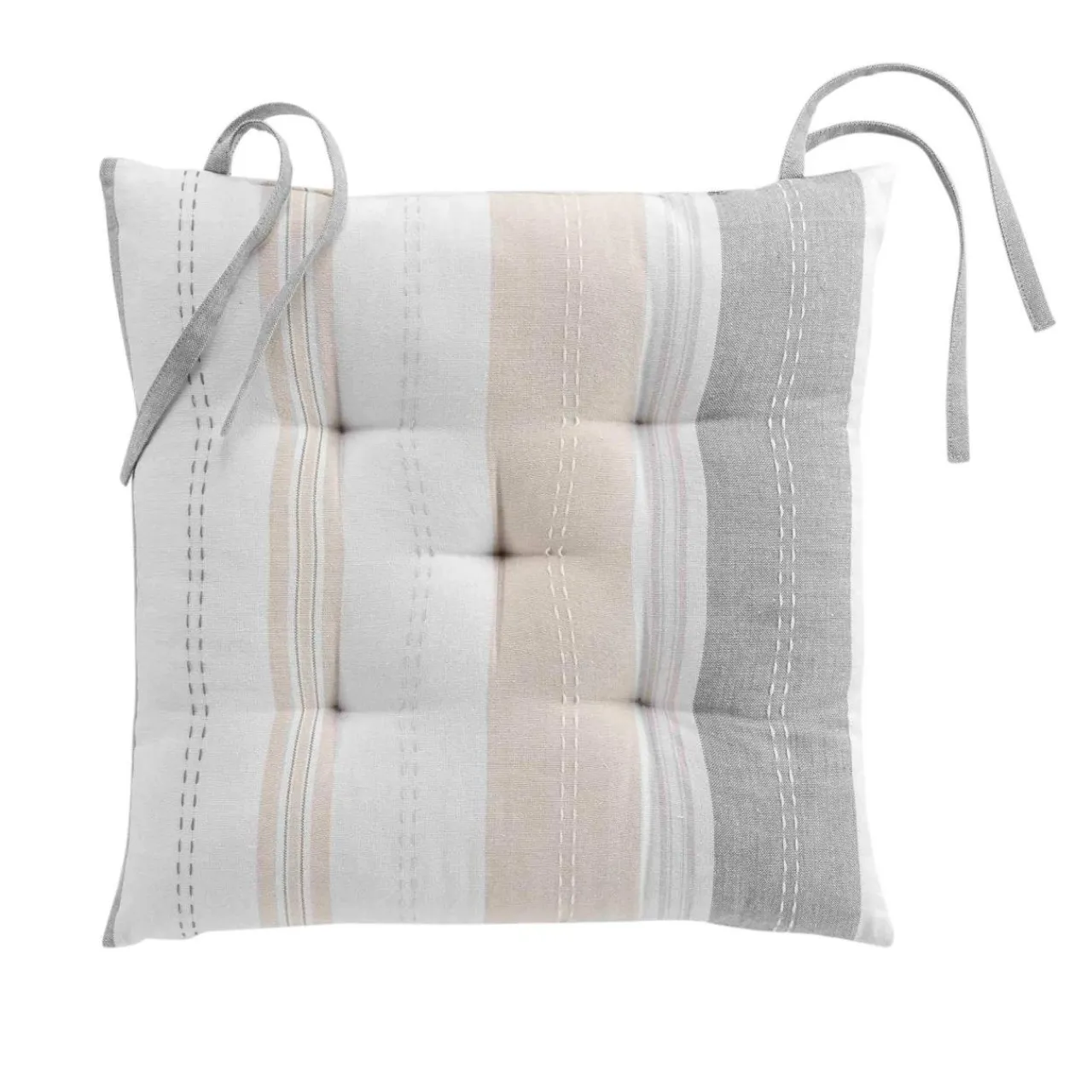 Galette De Chaise|DOUCEUR D'INTERIEUR Coussin de chaise carré coton recyclé Andria Beige