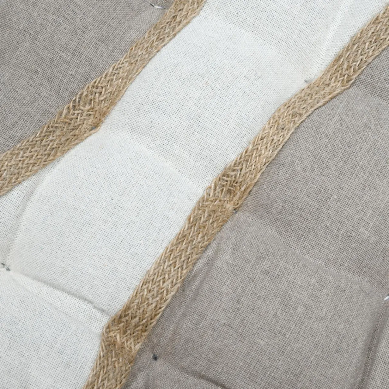 Galette De Chaise|STOF Coussin de chaise carré coton (38 x 38 cm) Blokken Ecru