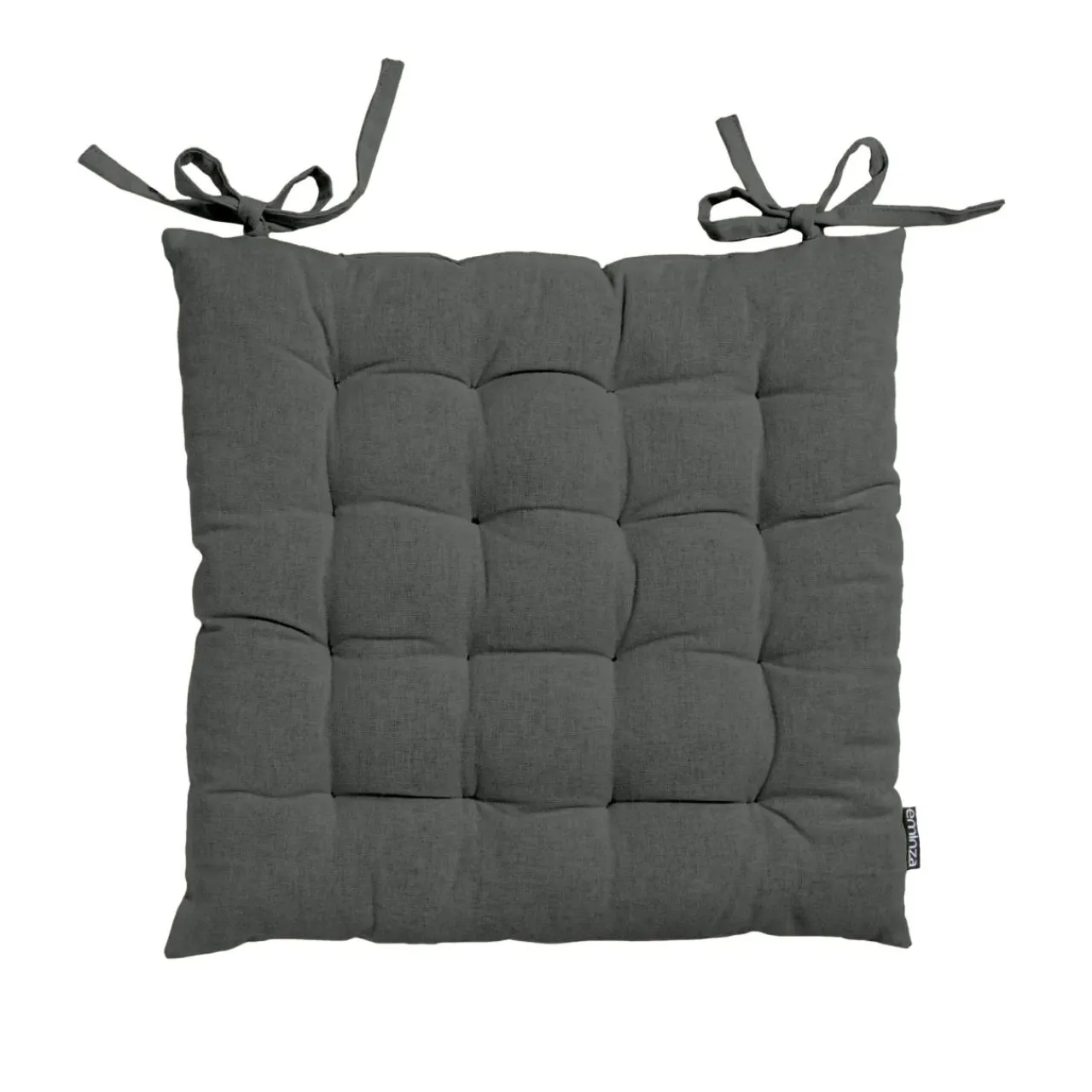 Galette De Chaise|EMINZA Coussin de chaise carré coton (40 x 40 cm) Pixel Gris Anthracite
