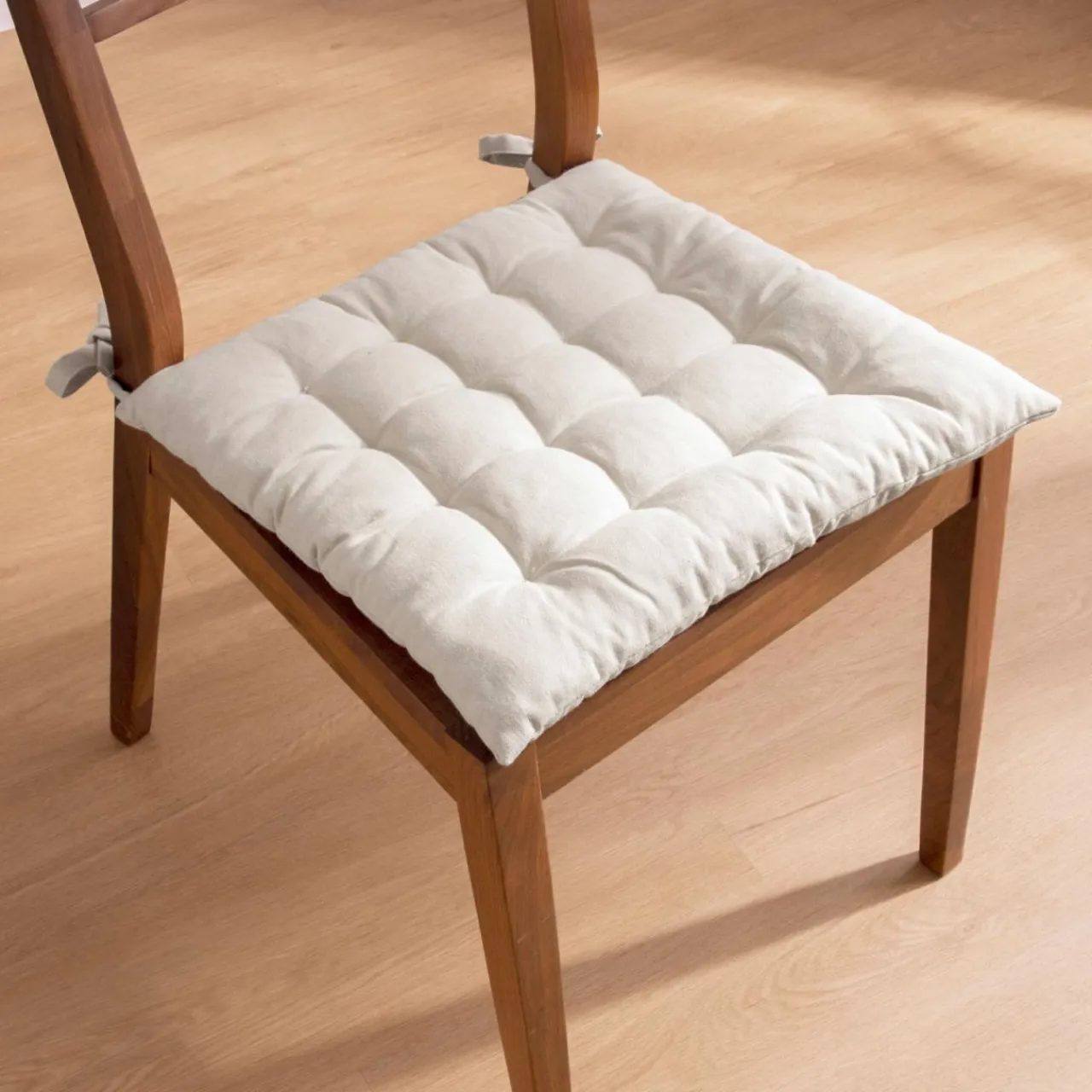 Galette De Chaise|EMINZA Coussin de chaise carré coton (40 x 40 cm) Pixel Beige