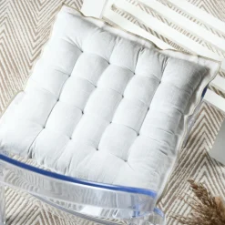 Galette De Chaise|STOF Coussin de chaise carré coton (38 x 38 cm) Helios Blanc