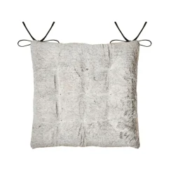 Galette De Chaise|STOF Coussin de chaise carré fausse fourrure (40 x 40 cm) Asgard perle Gris