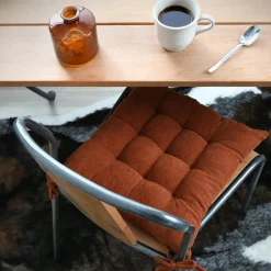 Galette De Chaise|STOF Coussin de chaise carré velours (38 x 38 cm) Dandy Terracotta