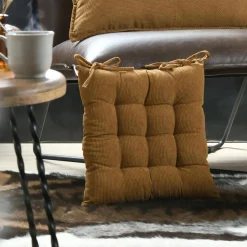 Galette De Chaise|STOF Coussin de chaise carré velours (38 x 38 cm) Dandy Camel