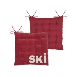 Galette De Chaise|STOF Coussin de chaise carré velours (38 x 38 cm) Chamonix Rouge