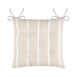 Coussin Chaise Et Fauteuil|EMINZA Coussin de chaise extérieur toile de coton (40 x 40 cm) Ocealys Blanc