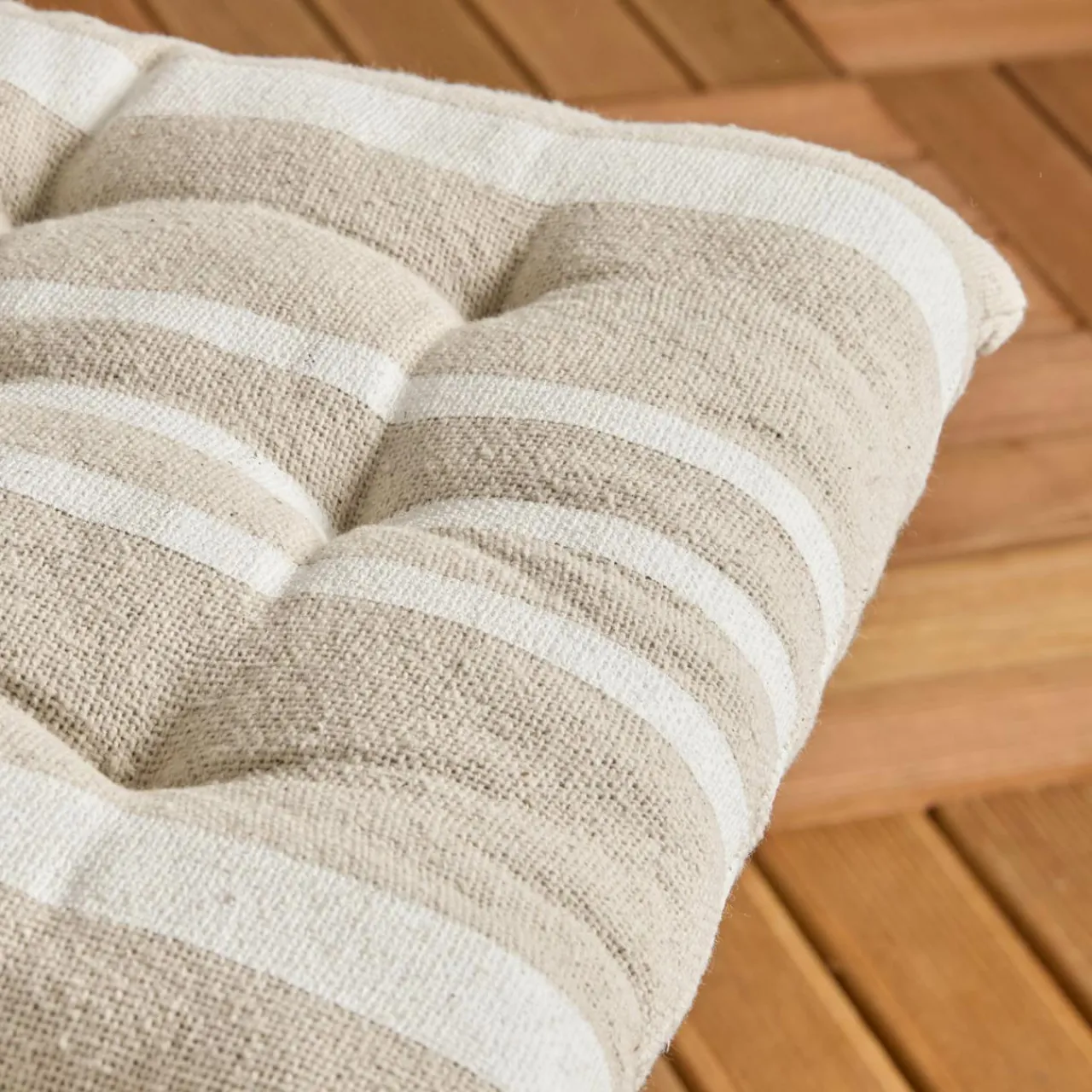 Coussin Chaise Et Fauteuil|EMINZA Coussin de chaise extérieur carré (38 x 38 cm) Nautira Ecru