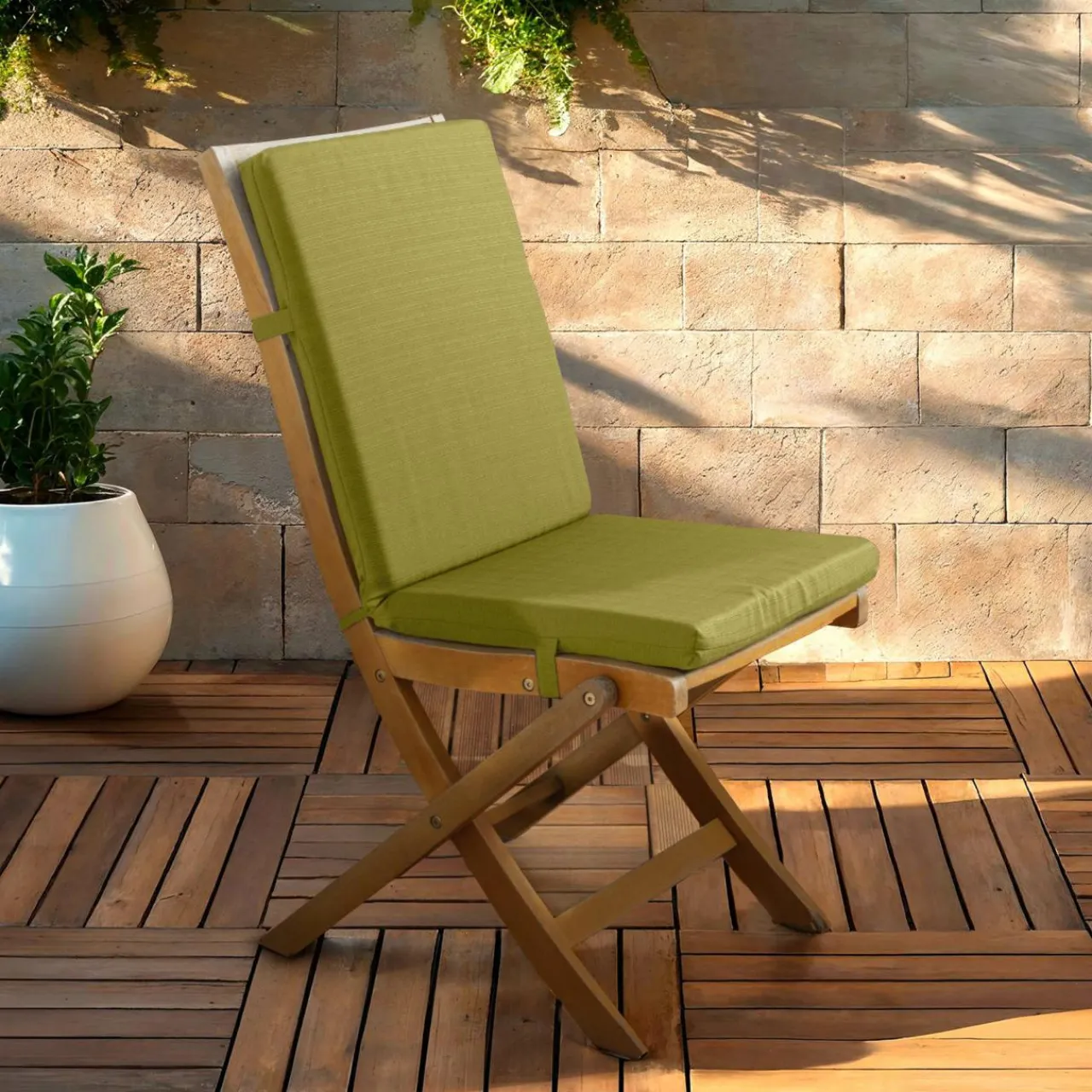 Coussin Chaise Et Fauteuil|Accessoires Et Coussins|EMINZA Coussin de chaise extérieur avec dossier (90 x 40 cm) Sunset Vert olive
