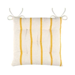 Coussin Chaise Et Fauteuil|EMINZA Coussin de chaise extérieur toile de coton (40 x 40 cm) Ocealys Jaune moutarde
