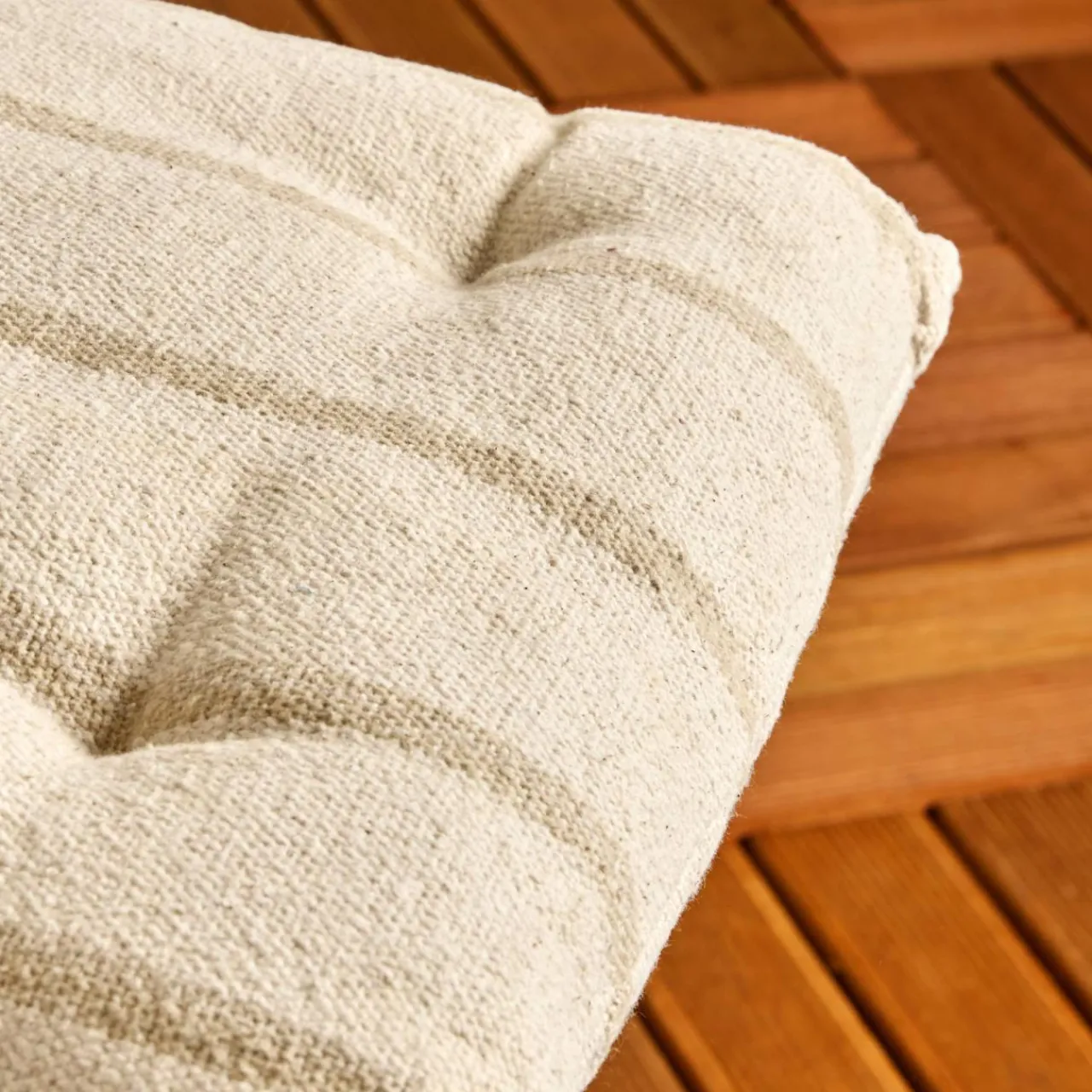 Coussin Chaise Et Fauteuil|EMINZA Coussin de chaise extérieur toile de coton (40 x 40 cm) Ocealys Beige