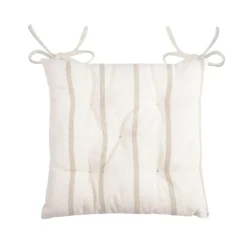 Coussin Chaise Et Fauteuil|EMINZA Coussin de chaise extérieur toile de coton (40 x 40 cm) Ocealys Beige