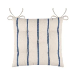 Coussin Chaise Et Fauteuil|EMINZA Coussin de chaise extérieur toile de coton (40 x 40 cm) Ocealys Bleu marine