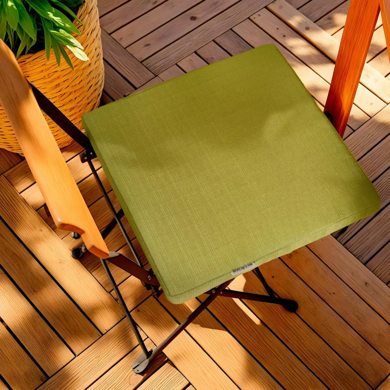 Coussin Chaise Et Fauteuil|Accessoires Et Coussins|EMINZA Coussin de chaise extérieur carré (40 x 40 cm) Sunset Vert olive