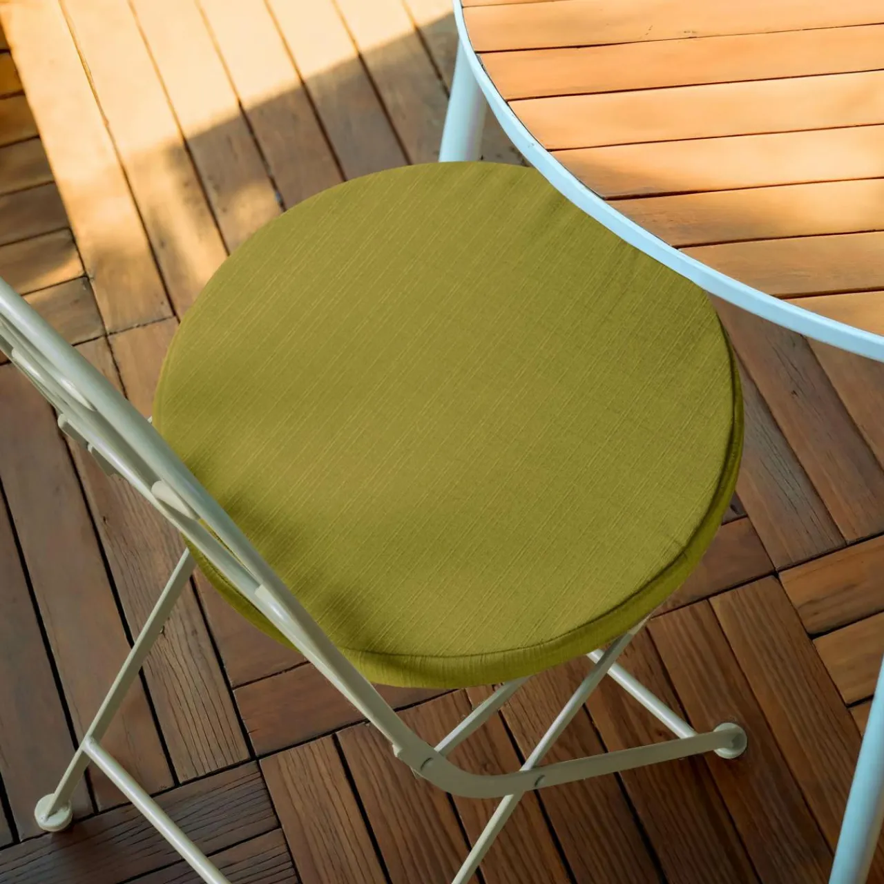 Coussin Chaise Et Fauteuil|Accessoires Et Coussins|EMINZA Coussin de chaise extérieur rond (40 cm) Sunset Vert olive