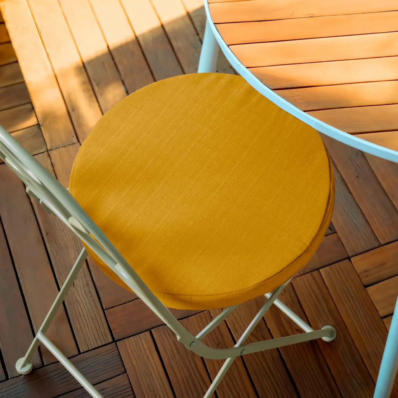 Coussin Chaise Et Fauteuil|Accessoires Et Coussins|EMINZA Coussin de chaise extérieur rond (40 cm) Sunset Jaune moutarde