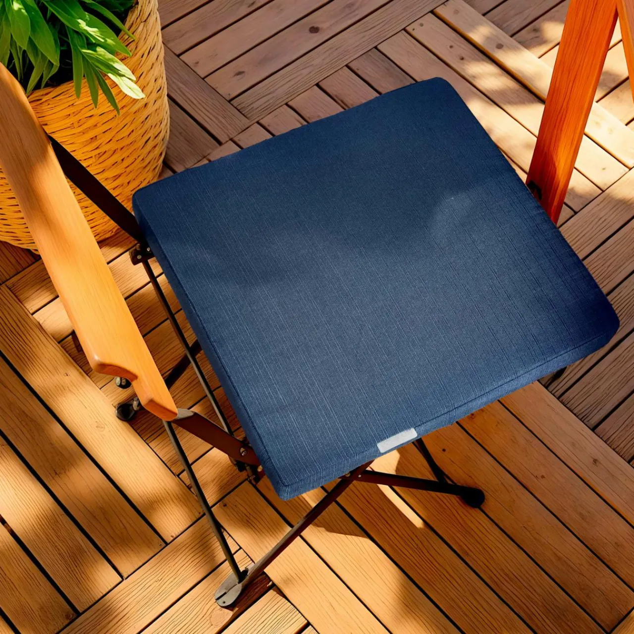 Coussin Chaise Et Fauteuil|Accessoires Et Coussins|EMINZA Coussin de chaise extérieur carré (40 x 40 cm) Sunset Bleu nuit