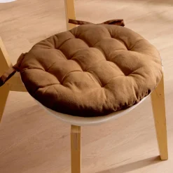 Galette De Chaise|EMINZA Coussin de chaise rond coton (40 cm) Pixel Camel
