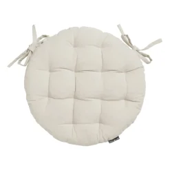 Galette De Chaise|EMINZA Coussin de chaise rond coton (40 cm) Pixel Beige