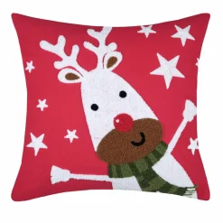 Plaid, Coussin Et Tapis De Noël|STOF Coussin de Noël carré (45 cm) Falala Renne Rouge
