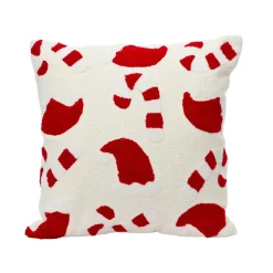 Plaid, Coussin Et Tapis De Noël|KAEMINGK Coussin de Noël carré coton (45 x 45 cm) Sucre d'orge et Blanc Rouge