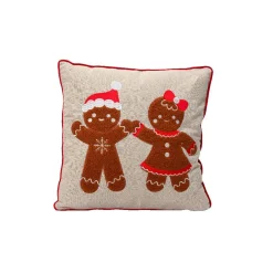 Plaid, Coussin Et Tapis De Noël|KAEMINGK Coussin de Noël carré coton (45 x 45 cm) Bonhomme Rouge