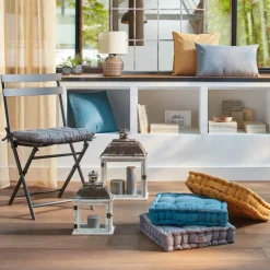 Coussin De Sol|ATMOSPHERA Coussin de sol carré coton (40 x 40 cm) Otto Gris