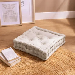 Coussin De Sol|EMINZA Coussin de sol coton (40 x 40 cm) Pixel Beige