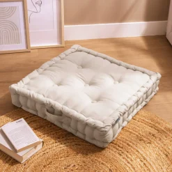 Coussin De Sol|EMINZA Coussin de sol coton (60 x 60 cm) Pixel Beige