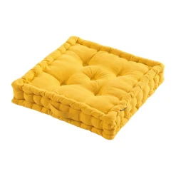 Coussin De Sol|EMINZA Coussin de sol coton (50 x 50 cm) Pixel Jaune moutarde