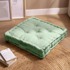 Coussin De Sol|EMINZA Coussin de sol coton (60 x 60 cm) Pixel Vert menthe