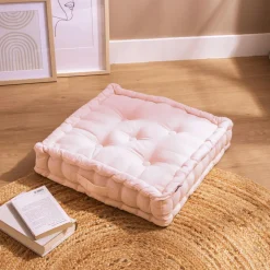Coussin De Sol|EMINZA Coussin de sol coton (50 x 50 cm) Pixel Rose poudré