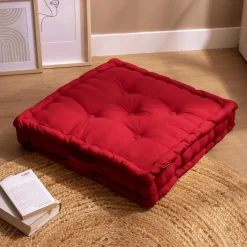 Coussin De Sol|EMINZA Coussin de sol coton (60 x 60 cm) Pixel Rouge