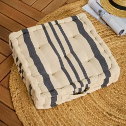 Accessoires Et Coussins|Coussin Déco D'Extérieur|EMINZA Coussin de sol extérieur (45 x H10 cm) Nautira Gris ardoise