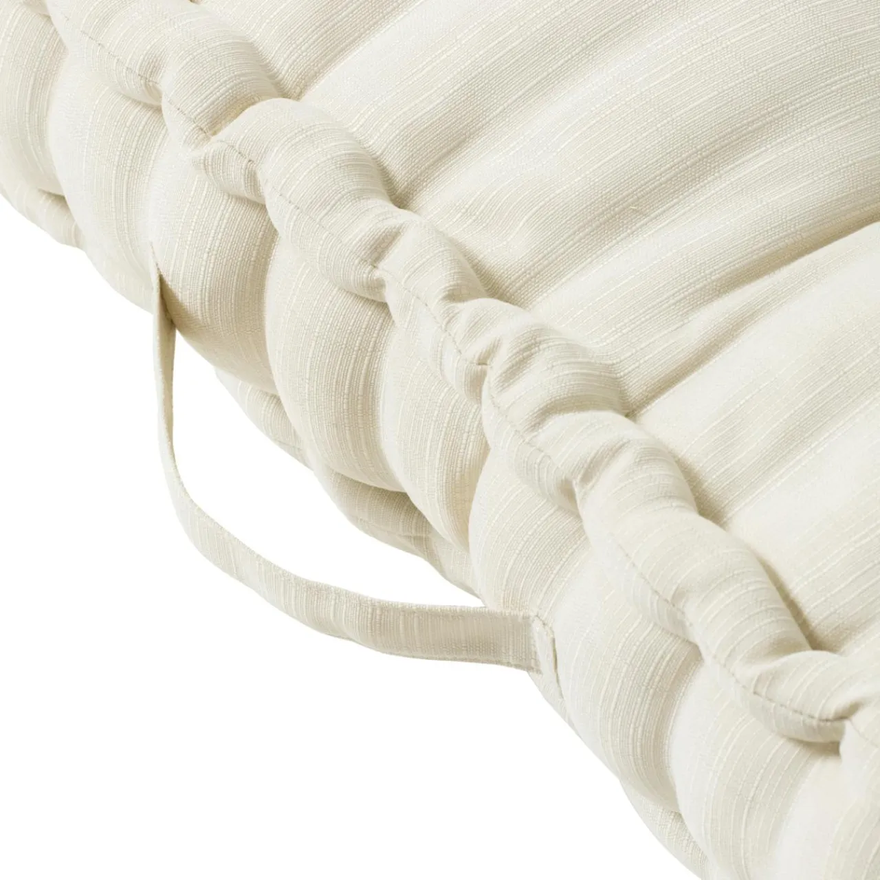 Accessoires Et Coussins|Coussin Déco D'Extérieur|EMINZA Coussin de sol extérieur capitonné (50 x 50 cm) Sunset Ecru