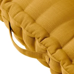 Accessoires Et Coussins|Coussin Déco D'Extérieur|EMINZA Coussin de sol extérieur capitonné (50 x 50 cm) Sunset Jaune moutarde