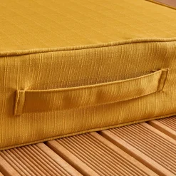 Accessoires Et Coussins|Coussin Déco D'Extérieur|EMINZA Coussin de sol extérieur déhoussable (45 x 45 cm) Sunset Jaune moutarde