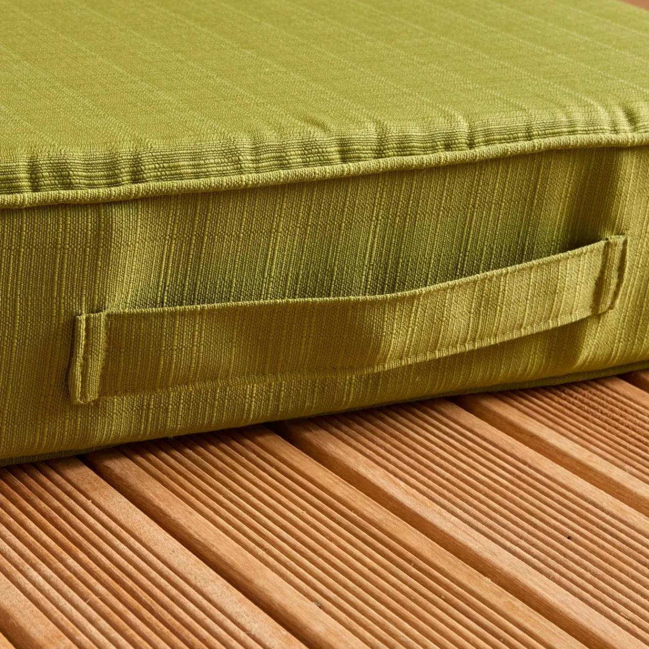Accessoires Et Coussins|Coussin Déco D'Extérieur|EMINZA Coussin de sol extérieur déhoussable (45 x 45 cm) Sunset Vert olive
