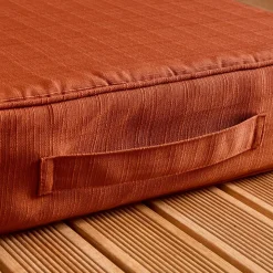 Accessoires Et Coussins|Coussin Déco D'Extérieur|EMINZA Coussin de sol extérieur déhoussable (45 x 45 cm) Sunset Terracotta