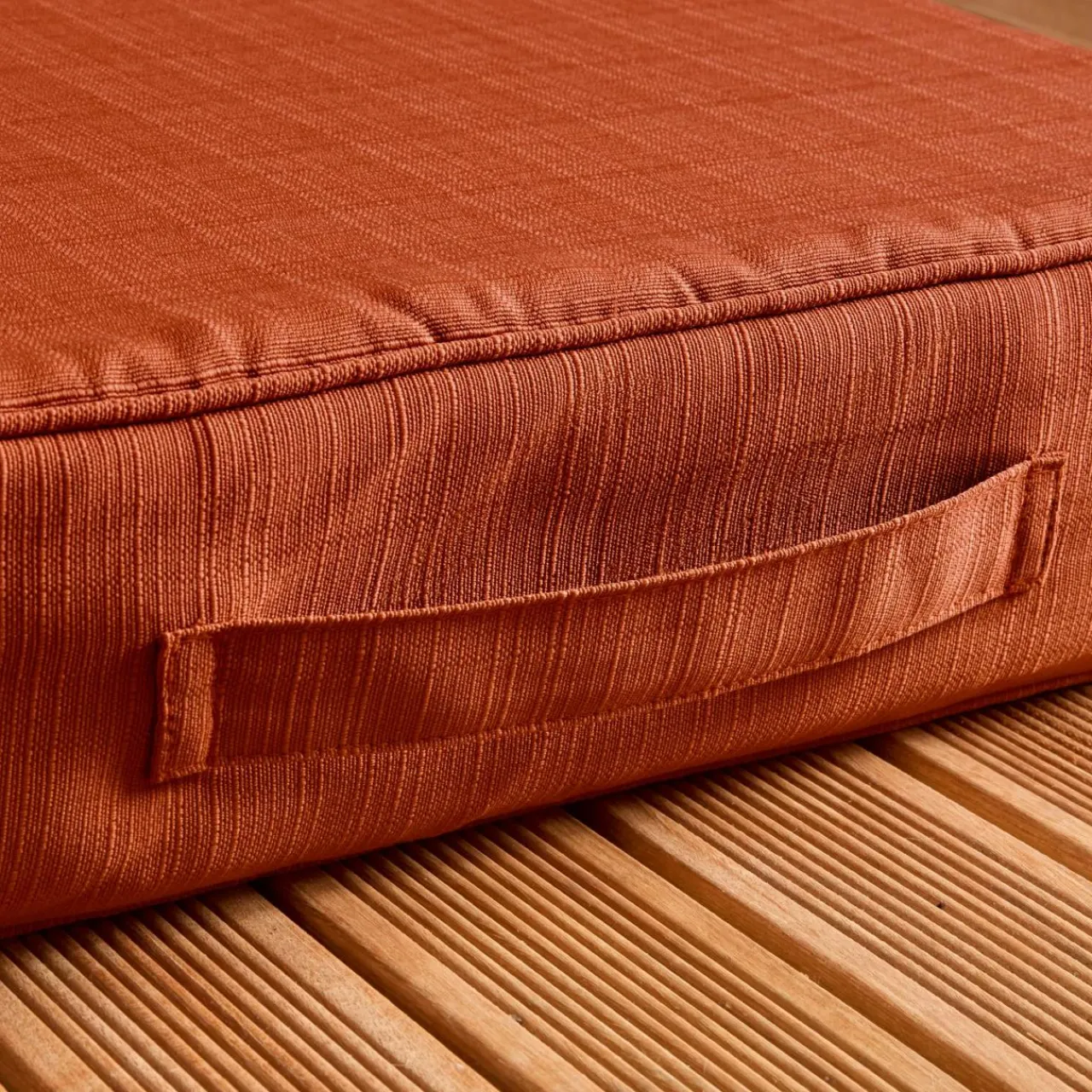 Accessoires Et Coussins|Coussin Déco D'Extérieur|EMINZA Coussin de sol extérieur déhoussable (45 x 45 cm) Sunset Terracotta