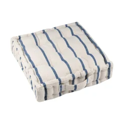 Coussin Déco D'Extérieur|Coussin Déco D'Extérieur|EMINZA Coussin de sol extérieur toile de coton (45 x 45 cm) Ocealys Bleu marine